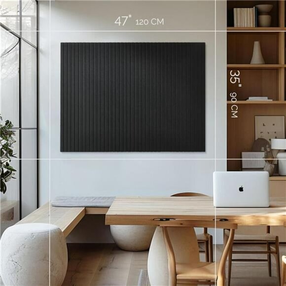 Vivelda Black Felt Bulletin Board Tiles 12 Pack Wall Organizer Pin Board - Picture 2 of 7